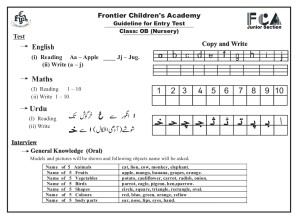 Entry Test Guidelines OB